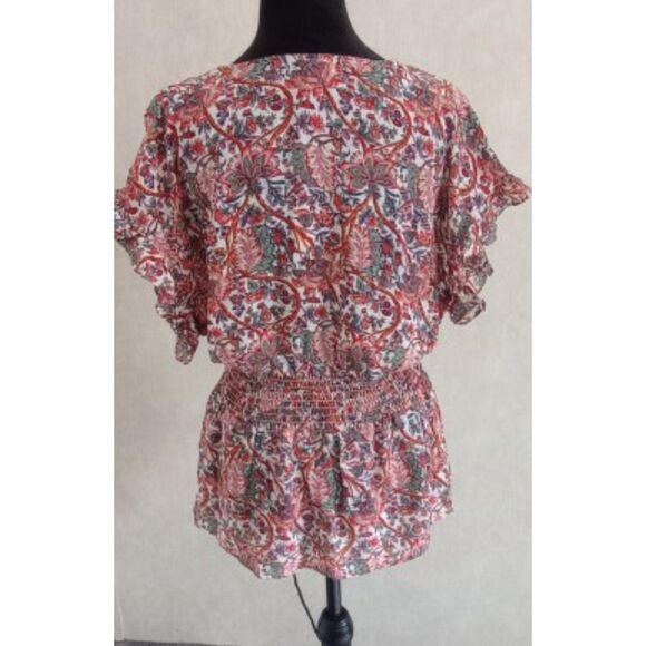 Max Studio Womens Size Medium Floral Boho Blouse - NWT - Picture 2 of 8